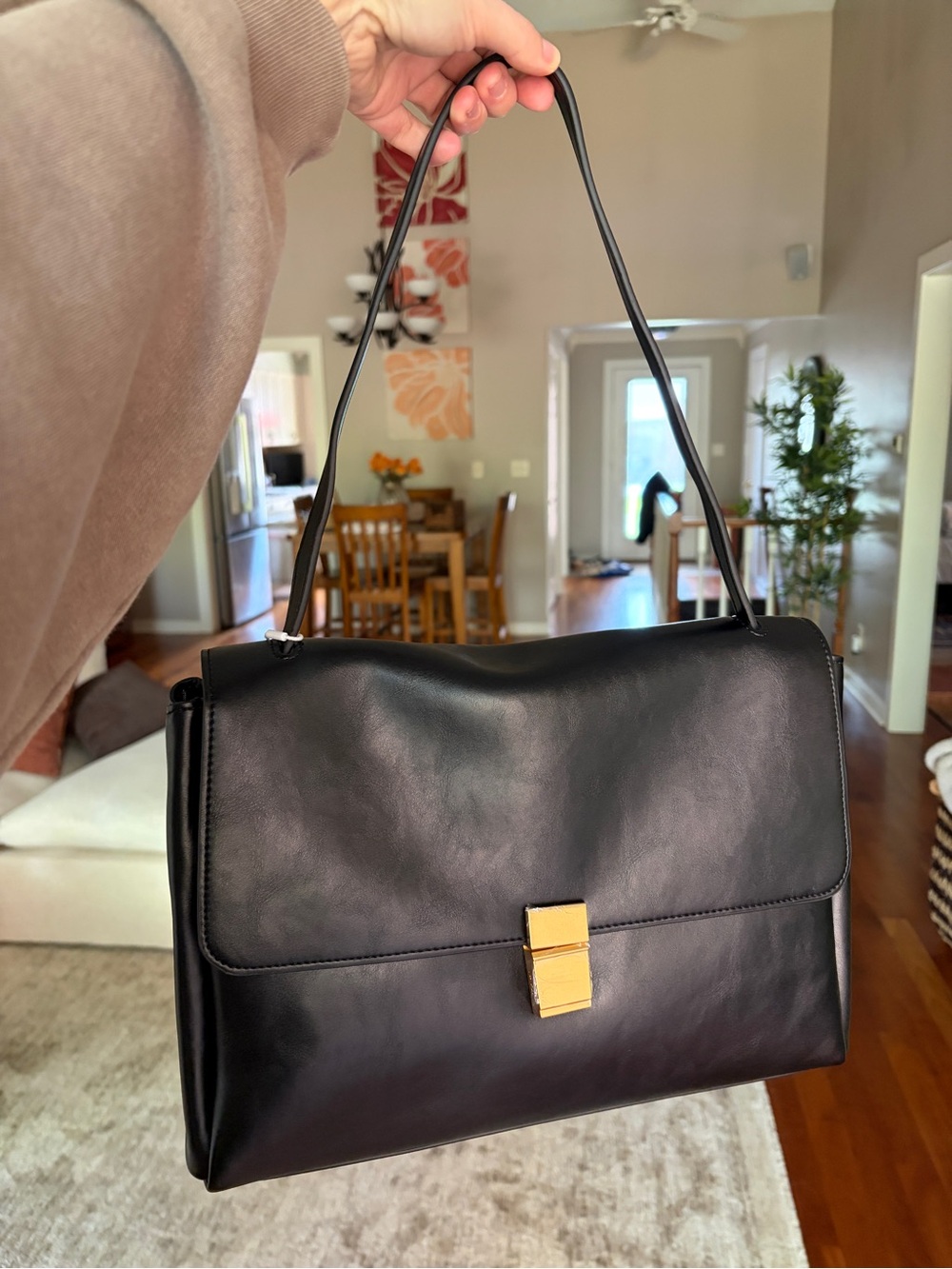 JW PEI Hilary Black Shoulder Bag with Gold Hardware - Picture 2 of 8